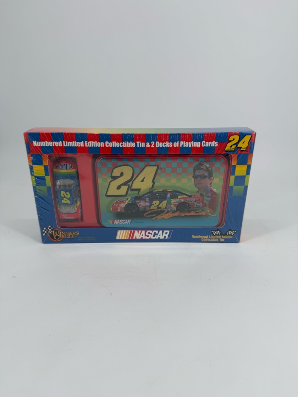 1999 Nascar #24 Blue and Red Collectible Tin & Playing Cards Set